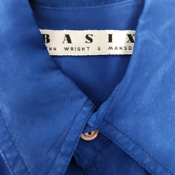 Basix Vintage Men's Button-Down Silk Shirt M - Picture 4 of 6